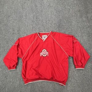 Ohio State Buckeyes Jacket Mens XL Red NCAA Football Genuine Stuff Pullover